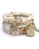 bransoletki z kamieni naturalnych Light pastel grey /06-08-22/ set 2