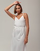 sukienki midi damskie Długa sukienka w stylu bieliźnianym (slip dress), CREAMY-WHITE 3