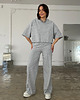 bluza bez kaptura damska T-shirt short Chillout light grey crew neck 3
