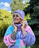 czapki damskie Czapka beanie z bawełny logo kolorowe Jasny fiolet 2
