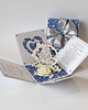 kartki scrapbooking 45 rocznica ślubu, szafirowe gody, exploding box, kartka 3d 2