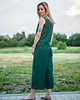 spodnie materiałowe damskie Kuloty lniane butelkowa zieleń 2