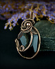 wisiory Agat z druzą wisiorek wire wrapping 8