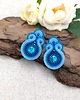 kolczyki soutache Gracia sztyfty sutasz niebieskie małe kolczyki z kryształkami 2