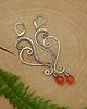 kolczyki wire wrapping Długie pomarańczowe kolczyki karneol wire wrapping 5