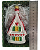 bombki Ręcznie Malowana Szklana Bombka Świąteczny Domek z Czerwonym Dachem 5