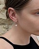 kolczyki srebrne Kolczyki srebrne 925 z naturalną perłą minimalistyczne koła handmade 3