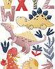 naklejki ścienne do pokoju dziecka Naklejki ścienne Dino-alfabet XXL 1