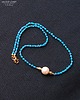 chokery Boho minimalistycznie z perełką w niebieskościach Urok prostoty Prezent 3