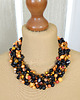 kolie Szydełkowy Naszyjnik Black & Orange 4