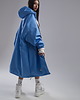 płaszcze damskie Ocieplany Płaszcz longline hoodie oversize baby blue 3