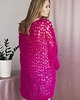 kardigany damskie Sweter fuksja 2