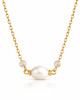 bransoletki - inne Złoty naszyjnik z perłą i cyrkoniami Paraiso Ysaria 1