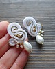 Biżuteria ślubna White Garden- kolczyki ślubne soutache 1