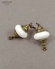 kolczyki z kamieniami Kolczyki z białej lawy i i mosiądzu PREZENT oryginalny ręcznie robiony 4