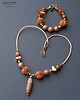 korale Rudraksha i bursztyn w niezwykłej etnicznej bransoletce unikat handmade UNISEX 8