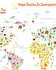 obrazy i plakaty do pokoju dziecięcego Plakat dziecięcy mapa świata kontynentów 2