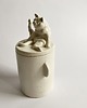 pojemniki na biżuterię Pojemnik z kotem, szkatułka, ceramiczny kot rzeźba kota 2