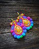 kolczyki soutache Etniczne  kolczyki soutache z pomponami 2