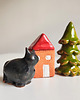 figurki i rzeźby Ceramiczny zestaw figurek, domek, choinka, kot 3