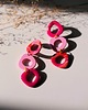 kolczyki z masy plastycznej Długie kolczyki ORGANIC TRIO różowe 2