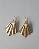 kolczyki z mosiądzu Kolczyki ORIGAMI duże wachlarze, mosiądz surowy złoty 3