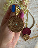 kolczyki soutache Asymetryczne kolczyki burgundowo brązowo złote 2