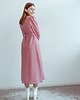 sukienki midi damskie Lniana Sukienka Różowa NAOMI 5