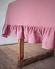 obrusy i serwetki Lniany obrus z falbanką DUSTY PINK 2