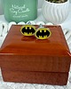spinki do mankietów SPINKI DO MANKIETÓW koszuli mankietu batman żółty 4