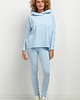 bluza z kapturem damska Szeroka bluza z kapturem T379, jasnoniebieska 1