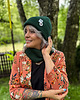 czapki damskie Czapka beanie z bawełny logo kolorowe Zielony 6