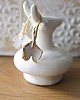 kolczyki ceramiczne Ceramiczne kolczyki Miłorząb, biało-złote, unikalna biżuteria 3