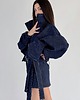 kurtki damskie Krótka kurtka bomber collar denim dark blue 6