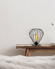 lampy stołowe Czarna geometryczna lampka nocna z drutów ZAKYNTOS LOFT 1