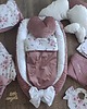 kocyki, kołderki, pościel dla dzieci Dwustronny rożek niemowlęcy velvet - bawełna - róże 2