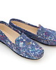 półbuty damskie Skórzane mokasyny Zapato model 001 niebieskie kwiaty 1