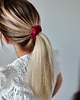 gumki do włosów Gumka jedwabna, scrunchie, gumka satynowa burgundowa róża MINI 4