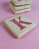 magnesy Ceramiczny magnes, różowa literka K 2