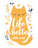 plakaty Plakat - Life is better with cat 3 2