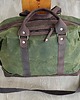 torby podróżne Zielona torba podróżna z bawełny woskowanej i skóry w stylu Vintage. 3