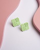 kolczyki z masy plastycznej Sztyfty knot miętowe 1