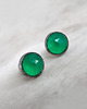 kolczyki srebrne Kolczyki z zielonym agatem, srebro 2