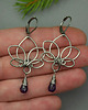 kolczyki wire wrapping Kolczyki kwiat lotosu ametyst wire wrapping 2