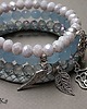 bransoletki z kamieni naturalnych Blue satine set 3
