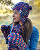 szale damskie SZAL MERINO 50% ,,Pokojowe granaty szalik" 2