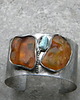 bransoletki wire wrapping Bursztyn / larimar  -  bransoleta mankiet CUFF 1