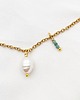 złote naszyjniki Naszyjnik z perłą i akwamarynem 1