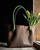 torby na ramię Brązowy shopper od LadyBuQ Art  Piękna skórzana torba na ramię 5