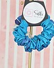 gumki do włosów XS mini mała gumka dla dzieci do włosów jedwab naturalny scrunchie niebieska 1